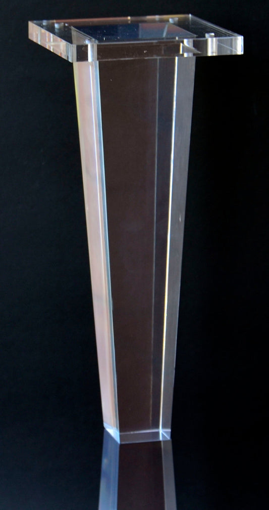 Acrylic Lucite Furniture Legs for Sofa, Cabinet, ET Center Vanity, Large 10"H Tapered Square Furniture Legs 1021A 4PC