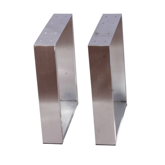 Coffee Table Legs Metal Legs Square Furniture Legs, 16" Stainless Steel Modern 2pc 161305SS