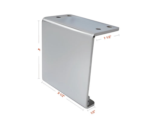 Chrome Flat Front Sofa Leg, 4"H, 2002-4