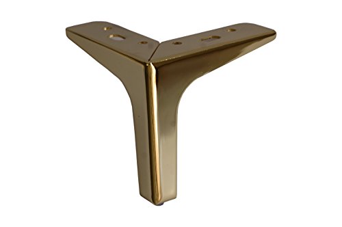 5" Brass Furniture Leg, Sofa Leg, Italian Style Square Metal Leg Foot 801-6g