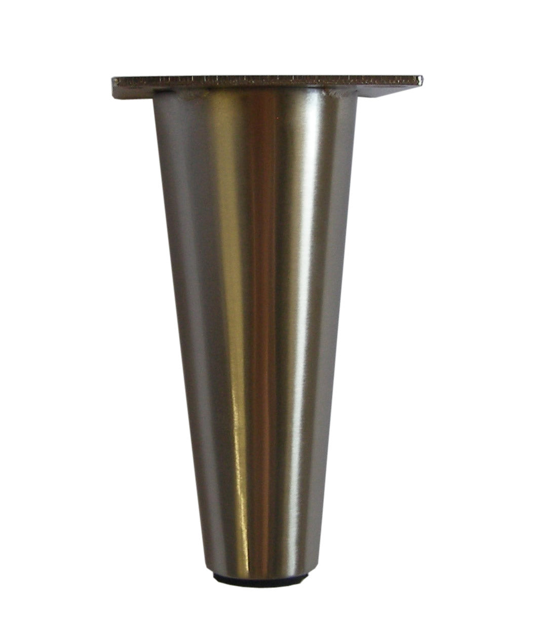 Metal Furniture Leg, Metal Foot,6-1/4"H, Heavy Duty Tapered Shape Brushed Satin Finish 578-621p