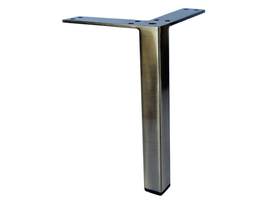 Antique Brass Metal Furniture Leg, Sofa Leg, Square Cabinet or Vanity Leg, 8″H, 801-8nb