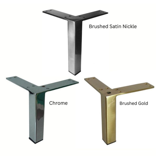 Metal Furniture Legs, Metal Foot,5"H, Satin Nickel Square Leg  801-5p