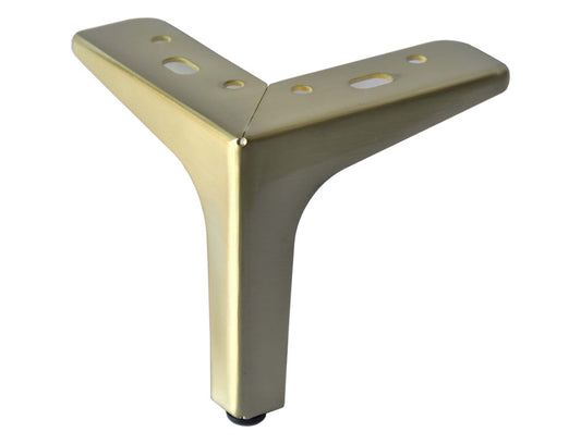 5" Brushed Gold/Brass Furniture Leg, Sofa Leg, Italian Style Square Metal Leg Foot 801-6bg