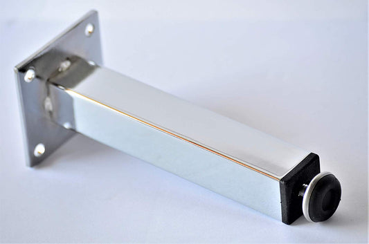 Metal Furniture Leg Sofa Cabinet Leg, 6"H Adjustable, Chrome Finish, 801-6ad
