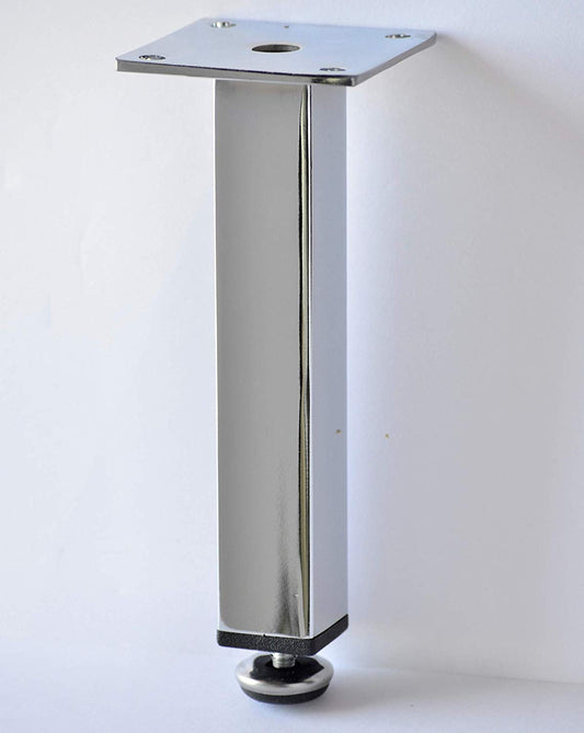 Metal Furniture Leg Sofa Cabinet Leg, 6"H Adjustable, Chrome Finish, 801-6ad
