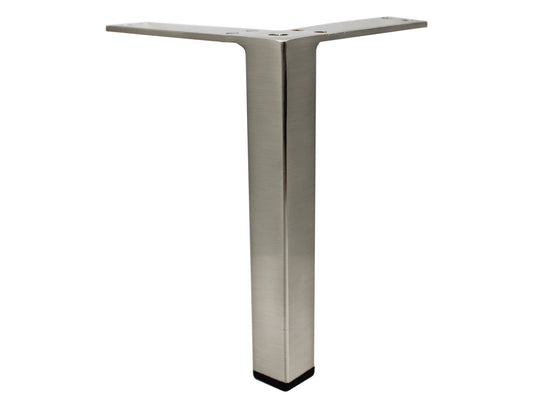 Straight Square Metal Furniture Leg, Sofa or Cabinet Foot, Brushed Satin finish, 7" 801-7p