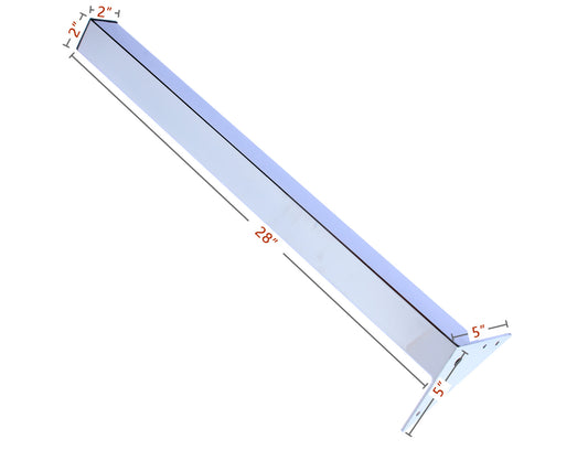 Square Metal Table Leg Chrome 28"H, 902-28 1pc