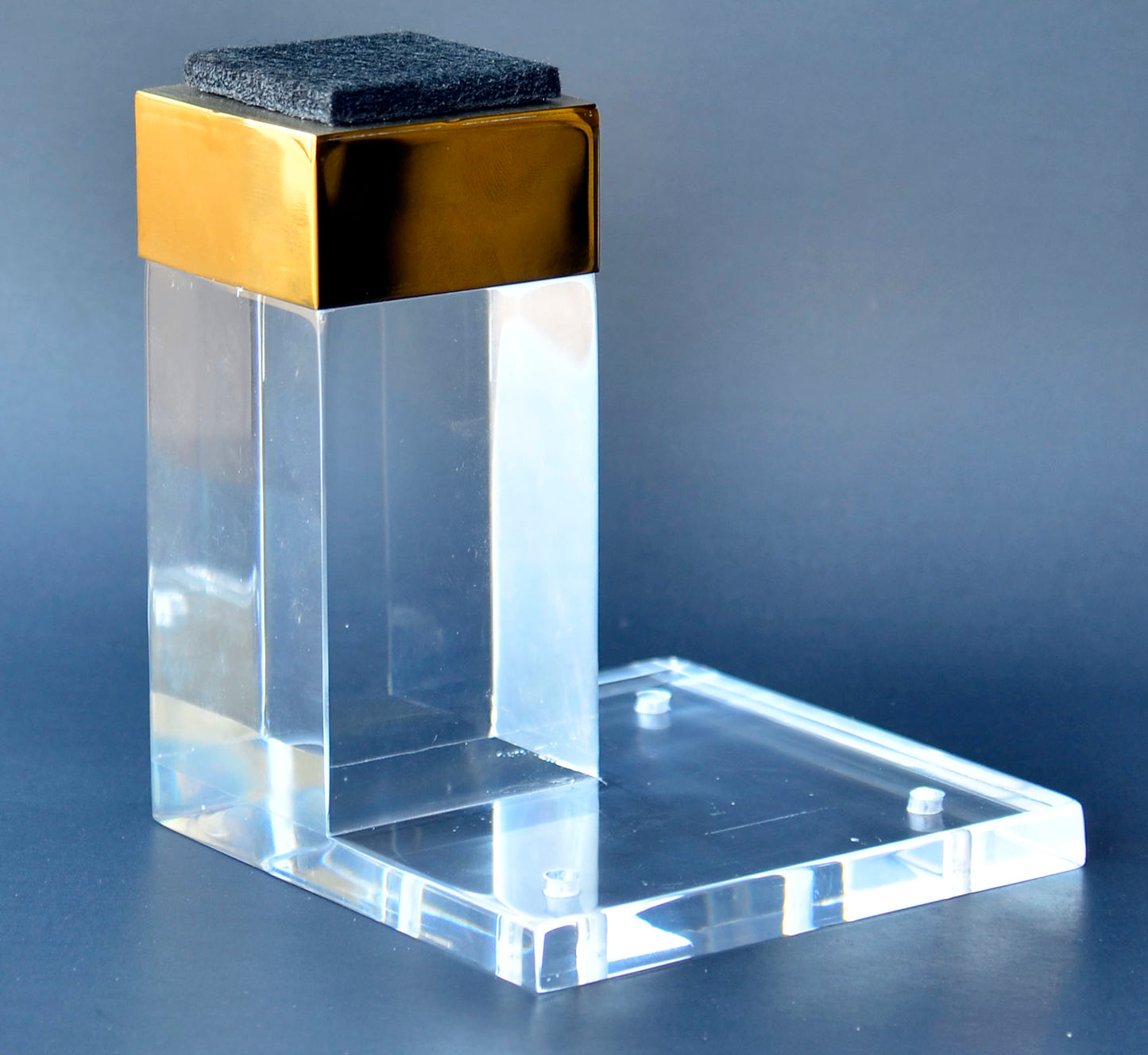 Acrylic Lucite Crystal Furniture Legs Large 5"H Square Furniture Legs with Gold Cap, 902-5AG