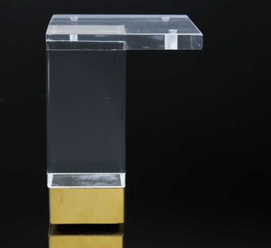 Acrylic Lucite Crystal Furniture Legs Large 5"H Square Furniture Legs with Gold Cap, 902-5AG
