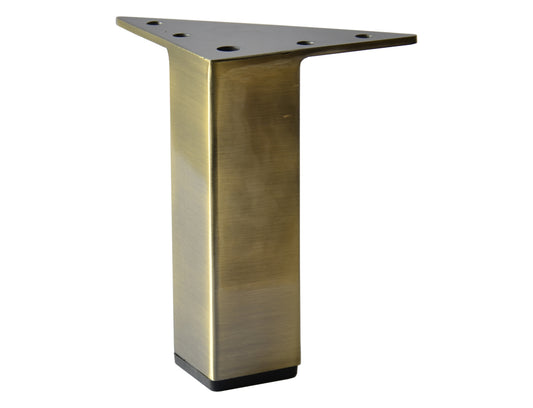 Square Metal Furniture Leg, Antique Brass Finish, 5 "H, 902-5nb