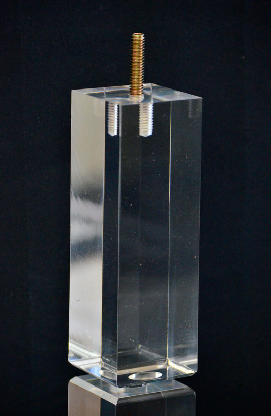 Acrylic Lucite Straight Furniture Legs for Sofa, Cabinet, Vanity, ET Center, 6"H, 902-6A
