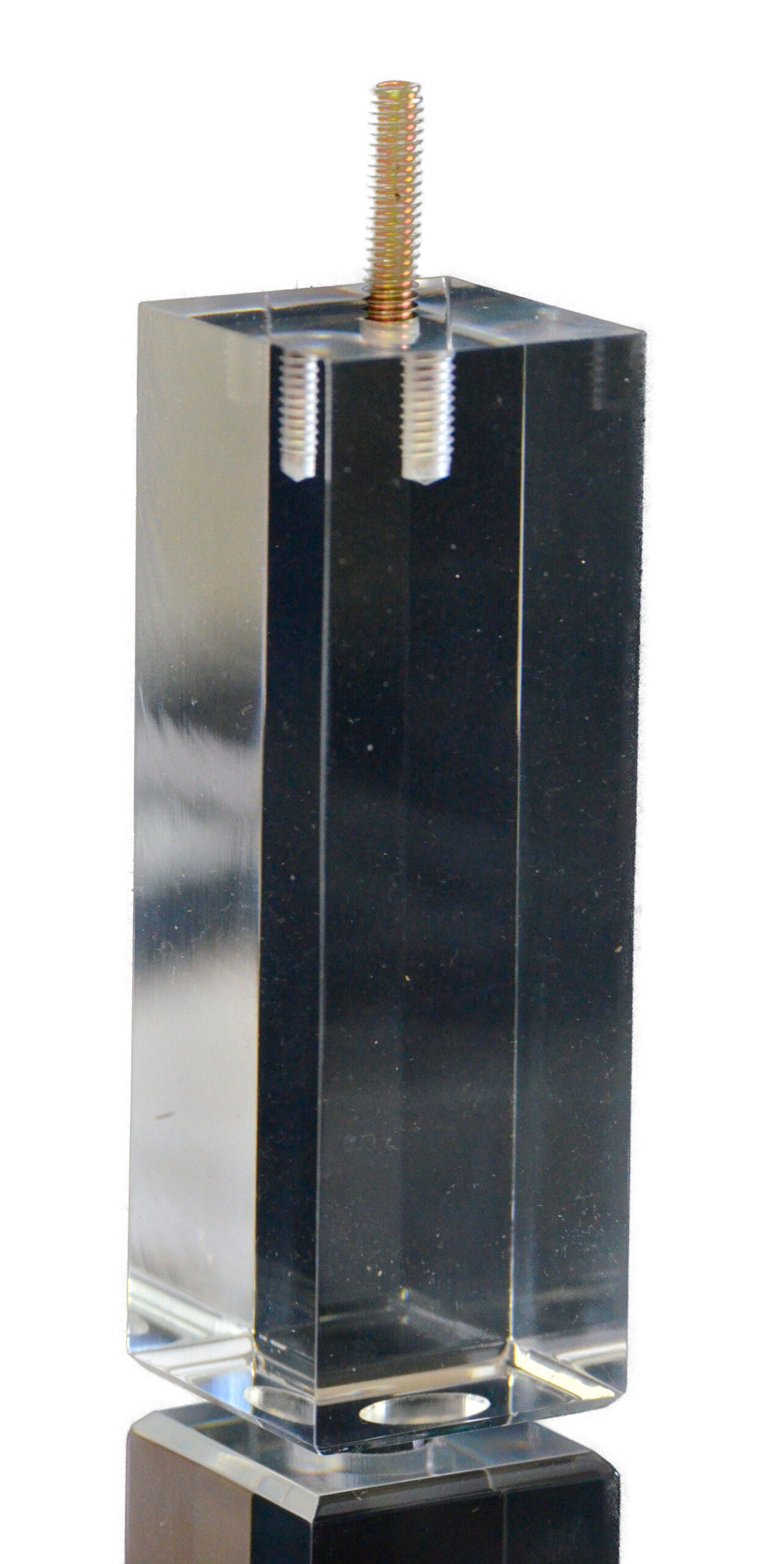 Acrylic Lucite Straight Furniture Legs for Sofa, Cabinet, Vanity, ET Center, 6"H, 902-6A