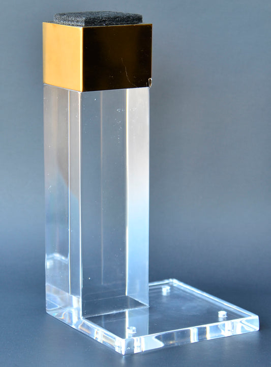 Acrylic Lucite Furniture Legs for Sofa, 7"H Straight Square Furniture Legs with Gold Cap, 902-7ag, 4pc set