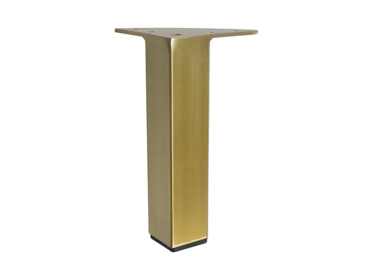 Metal Furniture Legs, Metal Foot, 7"H, Brushed Brass Finish Square Furniture leg 902-7bg