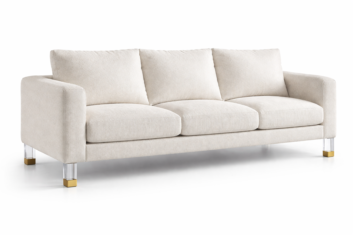 Acrylic Lucite Crystal Furniture Legs Large 5"H Square Furniture Legs with Gold Cap, 902-5AG