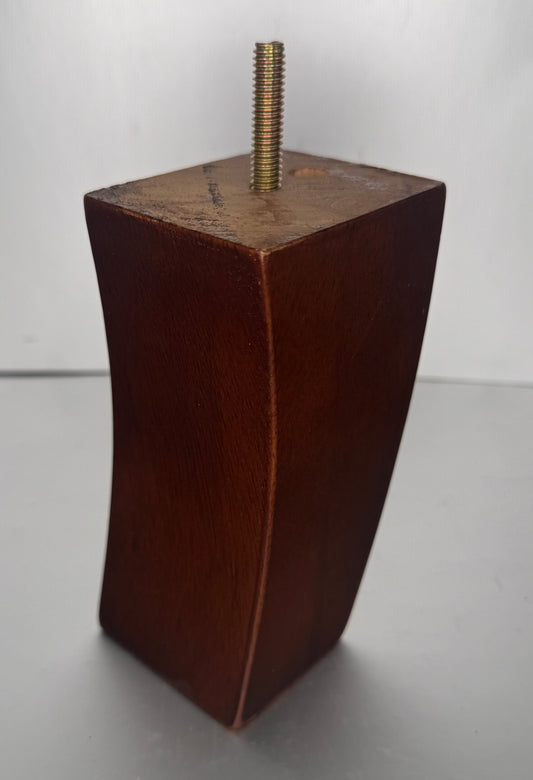 Curve Wood Furniture Leg 5" , Walnut Finish ALP5030W