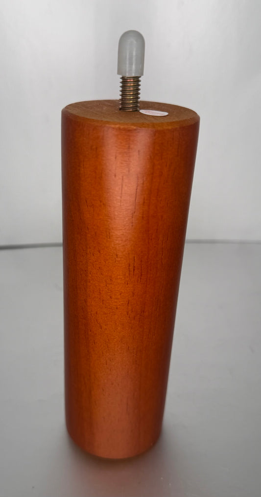 Cylinder Wood Leg  6"H, Walnut Finish, L60A