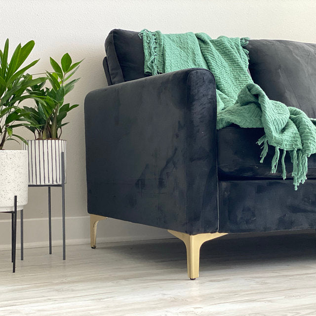 5" Brushed Gold/Brass Furniture Leg, Sofa Leg, Italian Style Square Metal Leg Foot