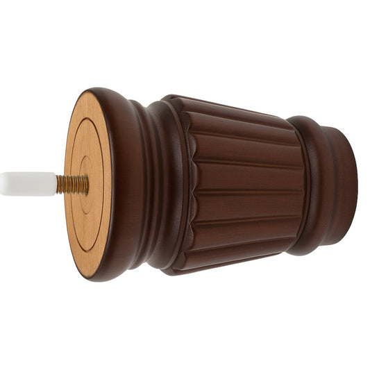 Beautiful Carved Wood Leg 4"H, Walnut Finish, LT4030w