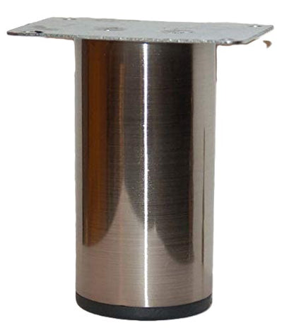 Metal Furniture Cylinder Legs 5" Round Brush Satin Nickel Sofa Cabinet Vanity DIY Feet