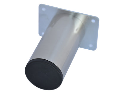 Metal Furniture Cylinder Legs 5" Round Brush Satin Nickel Sofa Cabinet Vanity DIY Feet