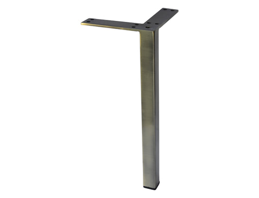 Antique Brass Square Metal Furniture Leg, 12″H, 801-12NB