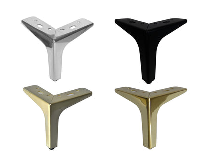 Black Metal Legs, Couch or Sofa, Cabinet Legs, 4"H, Set of 4PC, 801-4B