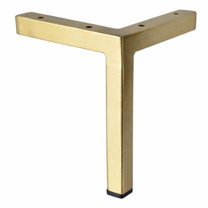 New L-Top Square Leg Brushed Gold Sofa Cabinet Vanity Feet 801-75-6bg 6"H