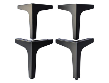 Black Furniture Leg, Sofa Leg, 7" Italian Style Square Metal leg for Sofa Couch Cabinet 801-7b