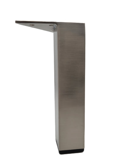 Metal Furniture Legs, Metal Foot, 7"H, Brushed Satin Finish Square Furniture leg 902-7p