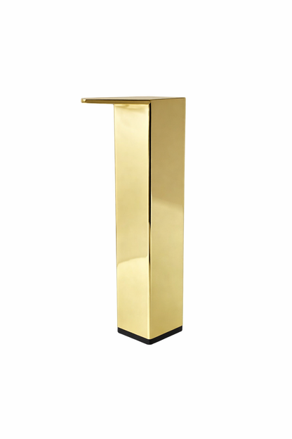 Metal Furniture Leg, Metal Foot, 7"H, Brass Finish Square Furniture leg 902-7g