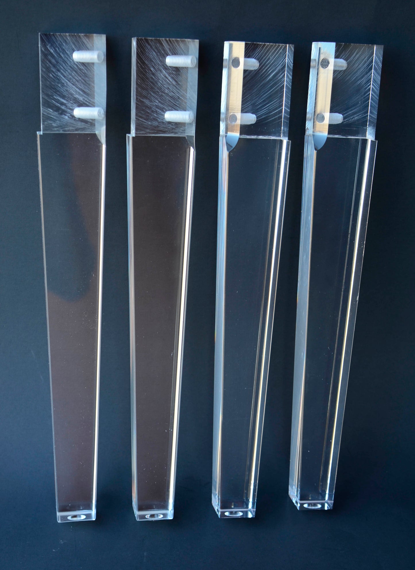 Acylic Lucite Furniture Legs for Chair, Bench, Cabinet, Vanity, ET Center, 15"H, 4 pc 1521SA