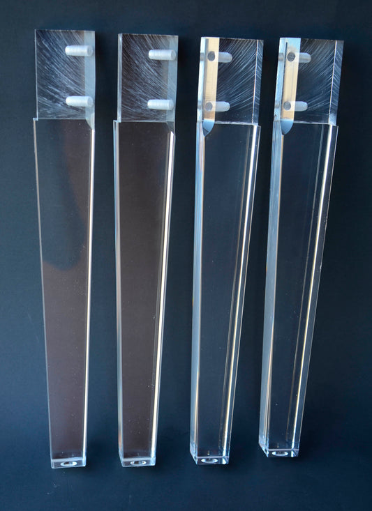 Acylic Lucite Furniture Legs for Chair, Bench, Cabinet, Vanity, ET Center, 15"H, 4 pc 1521SA