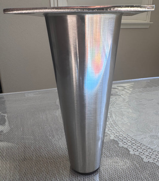 Metal Furniture Leg, Metal Foot,6-1/4"H, Heavy Duty Tapered Shape Brushed Satin Finish 578-621p