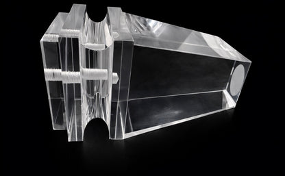 Acrylic Lucite Crystal Furniture Legs for Sofa, Cabinet, Vanity, ET Center, 5" Carved Pyramid, 4pc, Modern, Stylish & Unique 5026A