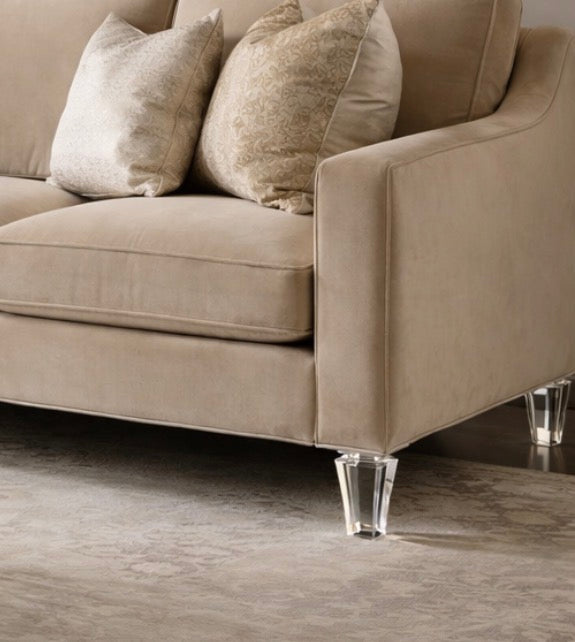 Acrylic Lucite Crystal Furniture Legs for Sofa, Cabinet, Vanity, ET Center, 5" Carved Pyramid, 4pc, Modern, Stylish & Unique 5026A