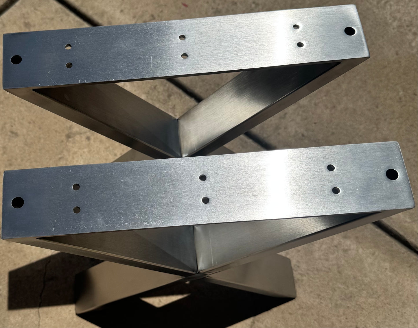 16" Modern Brushed Satin Table Legs  (Set of 2)