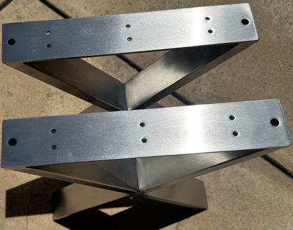 16" Modern Brushed Satin Table Legs  (Set of 2)