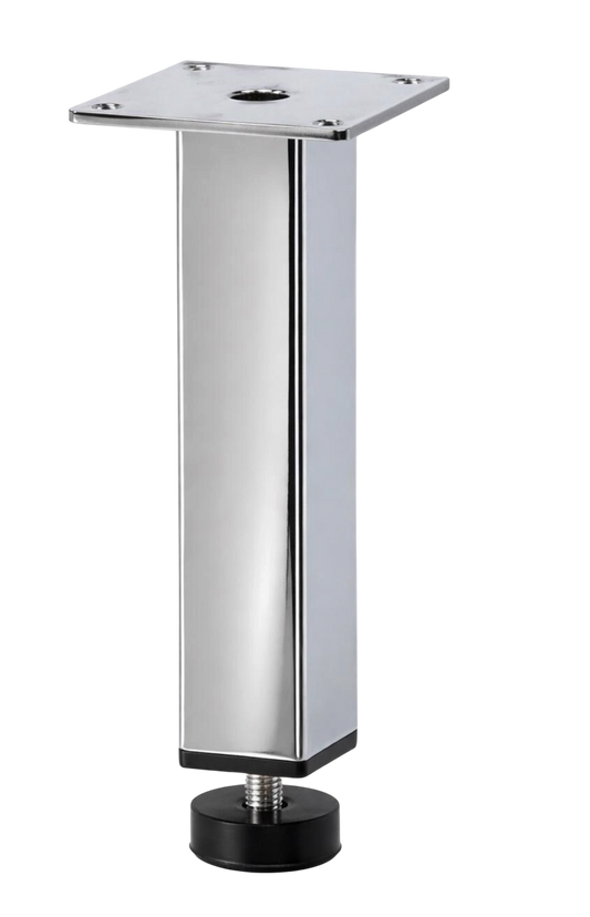 Metal Furniture Leg Sofa Cabinet Leg, 6"H Adjustable, Chrome Finish, 801-6ad