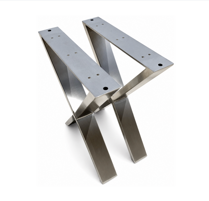 16" Modern Brushed Satin Table Legs  (Set of 2)