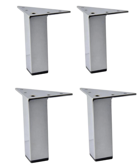 Square Metal Furniture leg, Chrome Finish, 5"H 902-5