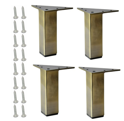 Square Metal Furniture Leg, Antique Brass Finish, 5 "H, 902-5nb