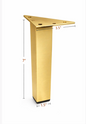 Metal Furniture Legs, Metal Foot, 7"H, Brushed Brass Finish Square Furniture leg 902-7bg