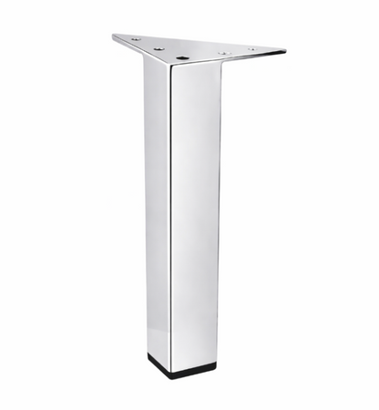 10" Chrome Square Metal Furniture Legs for Cabinet, Sofa, Couch and Vanity – Set of 4 Heavy Duty Modern Legs (Model 902-10)