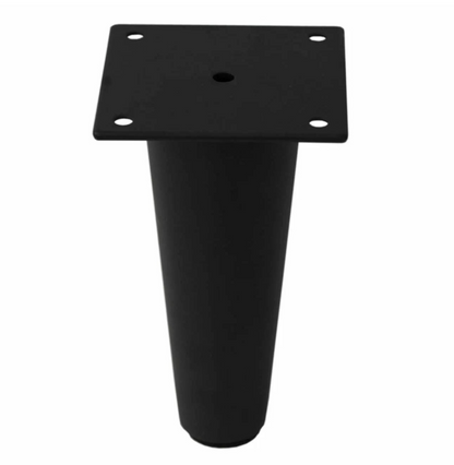 Black Tapered Metal Leg, 6-1/4"H, Heavy Duty 578-621FB