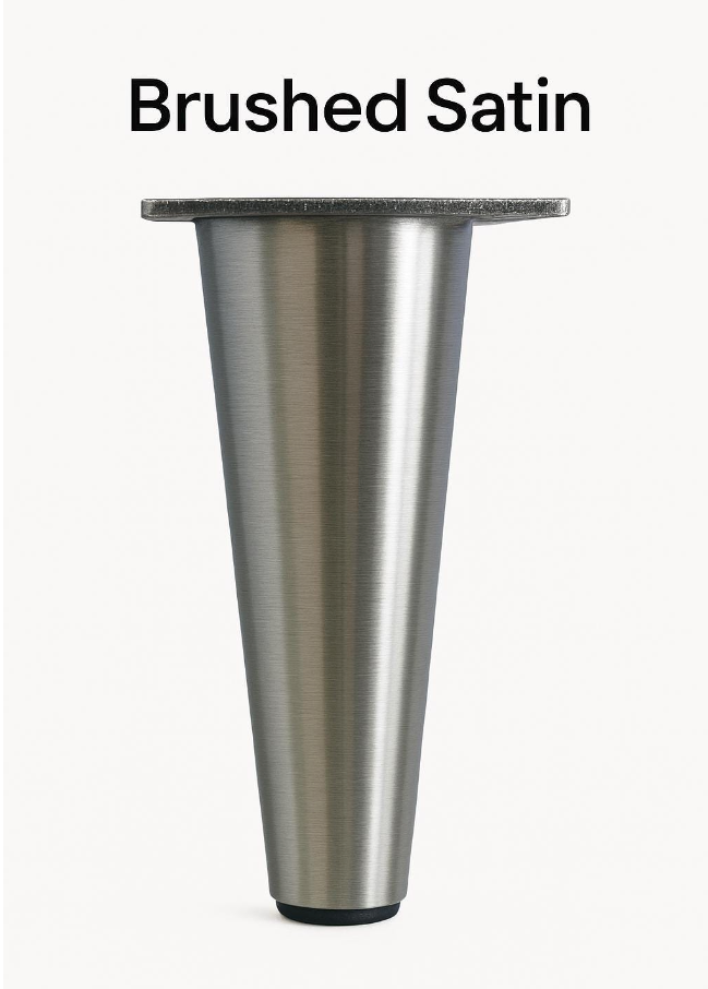 Metal Furniture Leg, Metal Foot,6-1/4"H, Heavy Duty Tapered Shape Brushed Satin Finish 578-621p