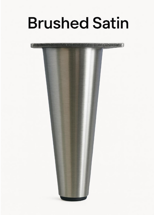 Metal Furniture Leg, Metal Foot,6-1/4"H, Heavy Duty Tapered Shape Brushed Satin Finish 578-621p