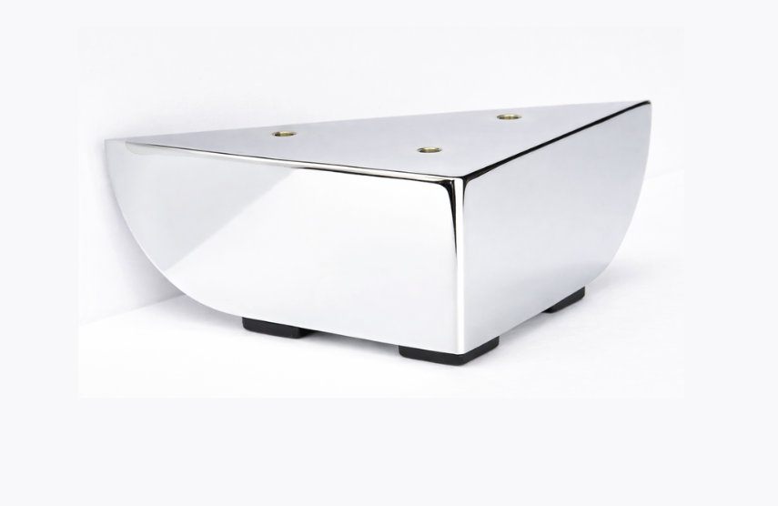 Metal Furniture Leg Triangle Sofa Feet Chrome Cabinet or Vanity Leg, 1 pc,  2.5" H,  500-2.5