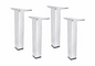 10" Chrome Square Metal Furniture Legs for Cabinet, Sofa, Couch and Vanity – Set of 4 Heavy Duty Modern Legs (Model 902-10)